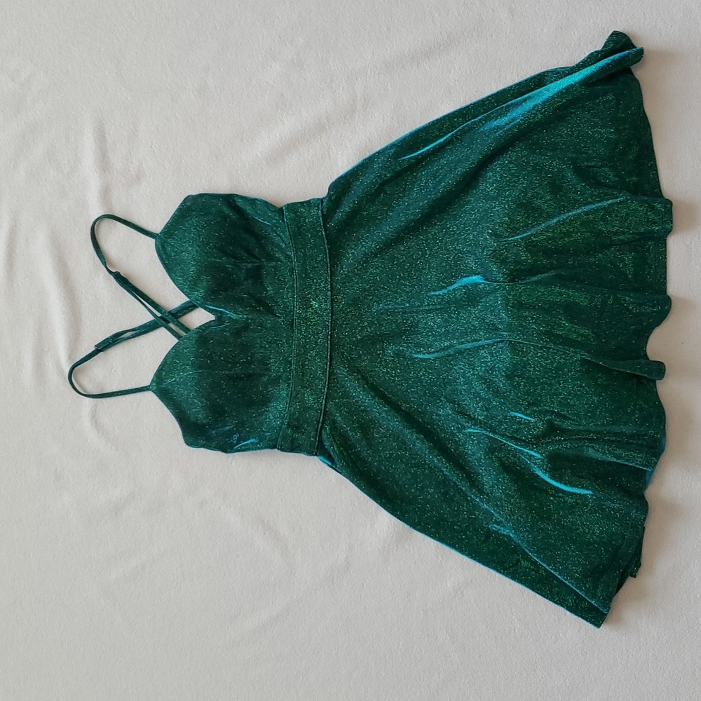 Crystal Doll Glittery Green Dress with Pockets Sz 3